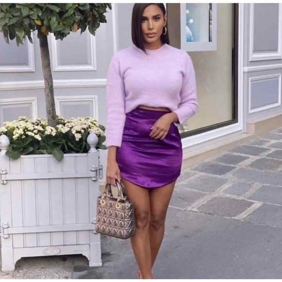 Zara Dresses & Skirts - Zara size small like new Purple Satin Mini Skirt